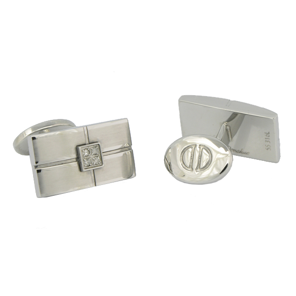 Steel & Diamond Cufflinks Cufflinks Depot
