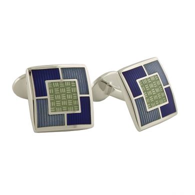 Sterling Green Inlay Cufflinks