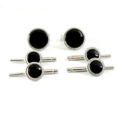 Sterling and Onyx Stud Set