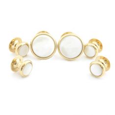 Brass and Mother of Pearl Stud Set