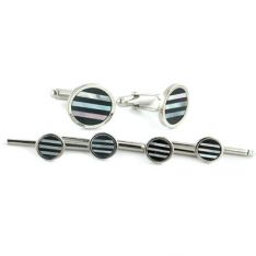 Onyx and Mother of Pearl Stud Set