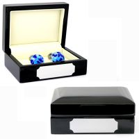 1 Glass Top Lid Red Cufflinks Display Portable Storage Boxes Case 
