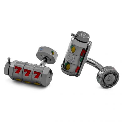Gunmetal Slot Machine Cufflinks