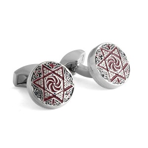 Designer Embellished Star of David Cufflinks