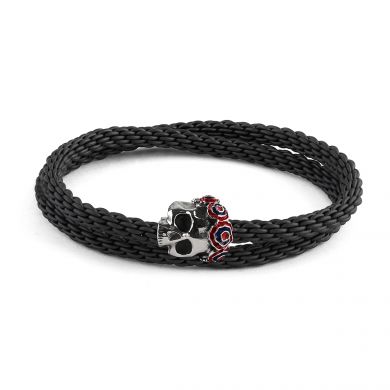 Dark Gothic Skull Woven Bracelet