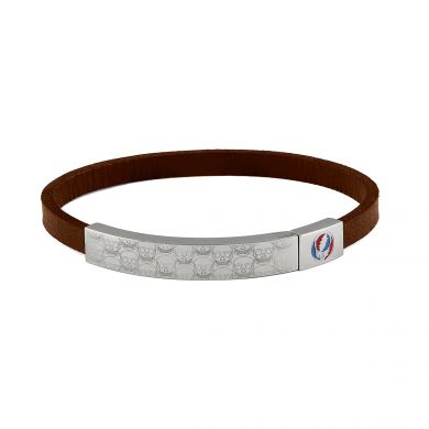 Brown Leather Grateful Dead Slide Bracelet
