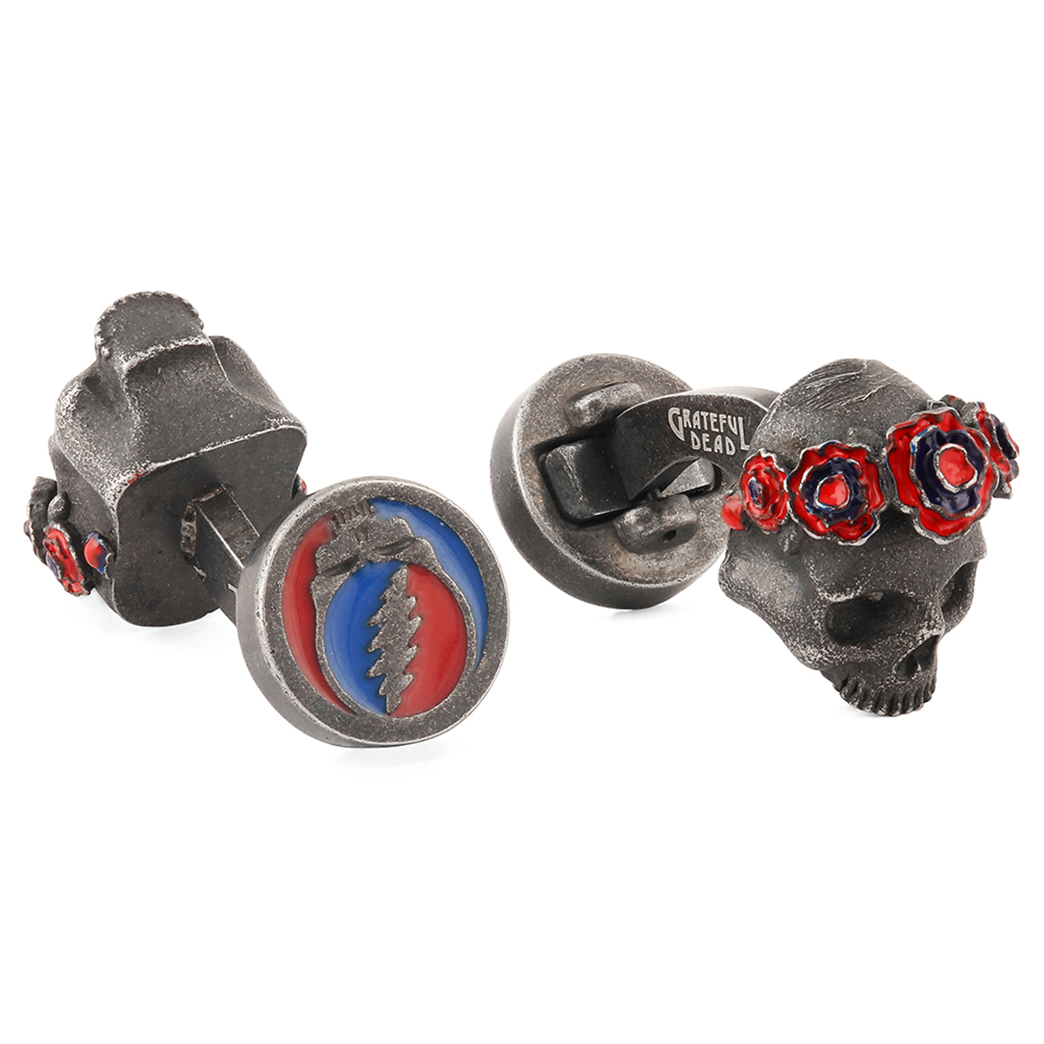 Grateful Dead Steal Your Face Sterling Silver Cufflinks