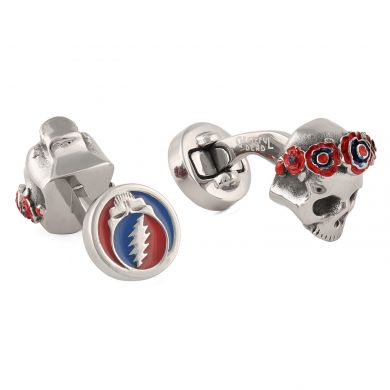 Gothic Roses Skull Cufflinks