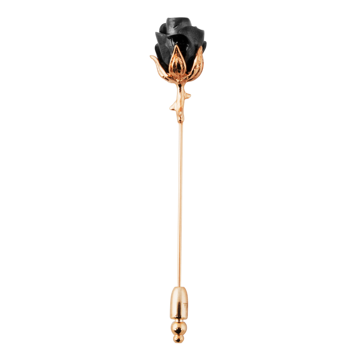 Black Rose Flower Lapel Pin in Rose Gold: Cufflinks Depot