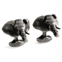 Pewter Elephant Zoo Safari  Cufflinks Personalised Engraved Case XDHCL1180