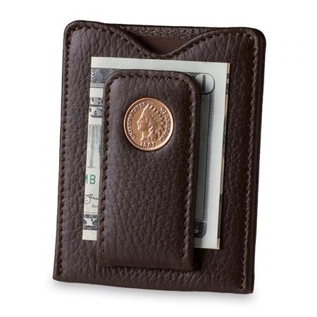 Indian Head Penny Money Clip Wallet Brown: Cufflinks Depot