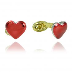 Red and Gold Heart Cufflinks