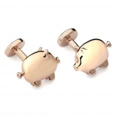 Rose Gold Balloon Pig Cufflinks