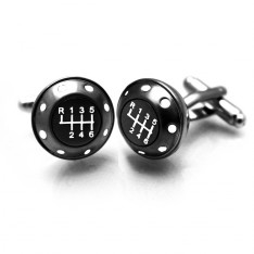Gunmetal Six Gear Shift Cufflinks
