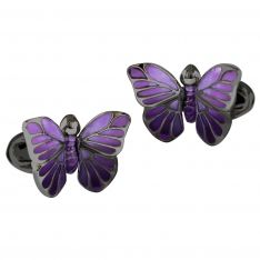 Fluttering Purple Butterfly Cufflinks
