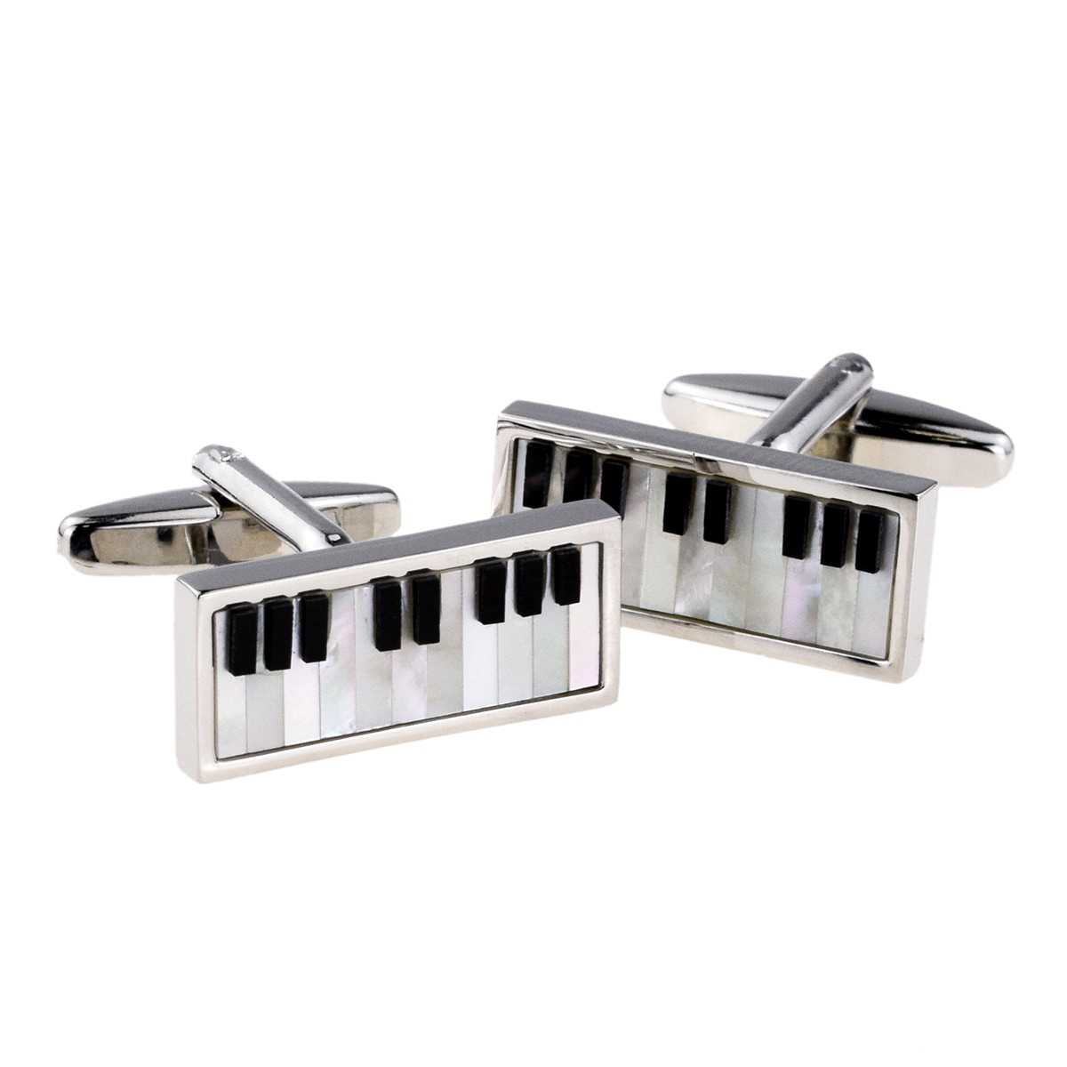 Music Piano Keys Gold-tone Cufflinks Money Clip Engraved Gift Set